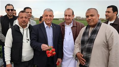 محافظ الإسماعيلية يتفقد زراعات الفراولة بالقنطرة غرب ويشيد بالمحصول (صور)