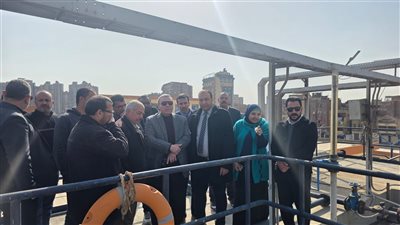 نائب رئيس القابضة للمياه يتابع منظومة التشغيل والصيانة بمحطة مياه جزيرة الدهب