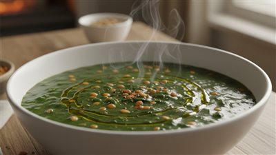طريقة عمل شوربة السبانخ والعدس، وجبة شتوية غنية بالفوائد