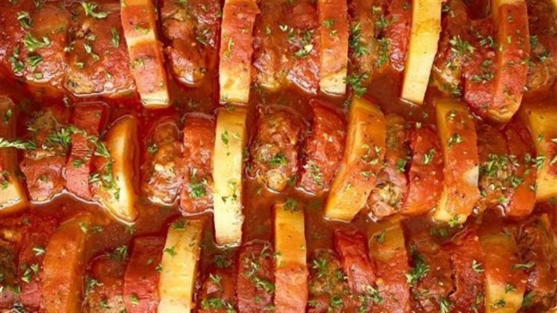 صينية كفتة بالبطاطس،