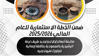 استكمال تطوير طريق الرشيدية بالبحيرة وتركيب صفايات أمطار جديدة
