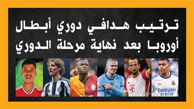 ترتيب هدافي دوري أبطال أوروبا بعد نهاية مرحلة الدوري (إنفوجراف)