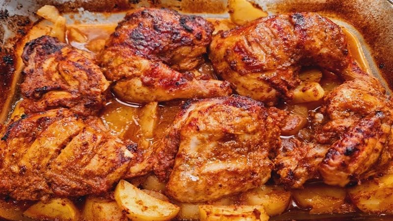 طاجن البطاطس بالفراخ،