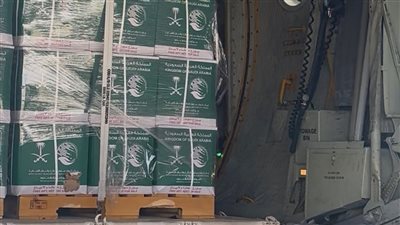 وصول الطائرة الإغاثية السعودية الـ82 إلى مطار العريش لدعم غزة