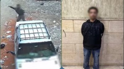 ضبط شاب حطم سيارة بالحجارة إثر خلاف عائلي بالقليوبية