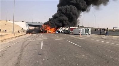 8 سيارات ملاكي و2 نقل ثقيل.. تفاصيل جديدة فى حادث الدائري الأوسطى | صور
