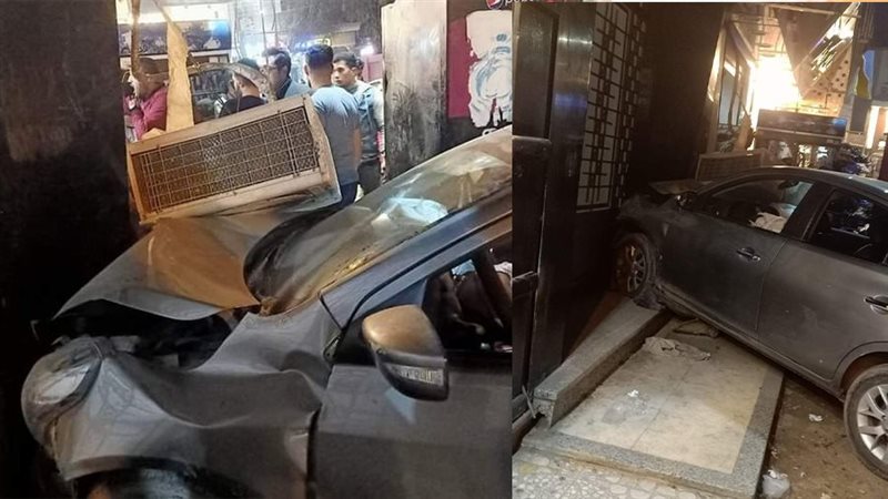 سيارة ملاكي تقتحم