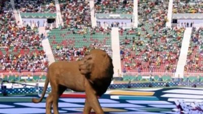 الأسد يخطف الأنظار في حفل افتتاح أمم أفريقيا | صور