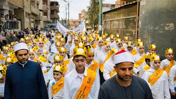 موكب نوراني في الغربية يتوج 200 حافظ للقرآن بالوشاح الأبيض وسط احتفالات شعبية