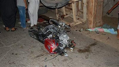مصرع شاب في انقلاب دراجة بخارية بطريق ميت غمر بالدقهلية 