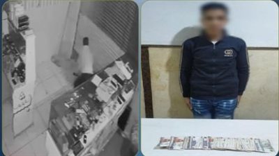 ضبط عامل  داخل محل هواتف بالبحيرة