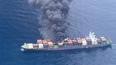 الإعلان عن حادث بحري شمال دبي وحريق بغرفة محركات سفينة شحن