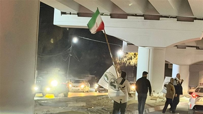 متظاهر يحمل علم إيران