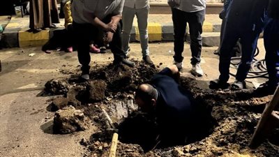 إصلاح هبوط أرضي بمنطقة سيدي شبل بالمنوفية 