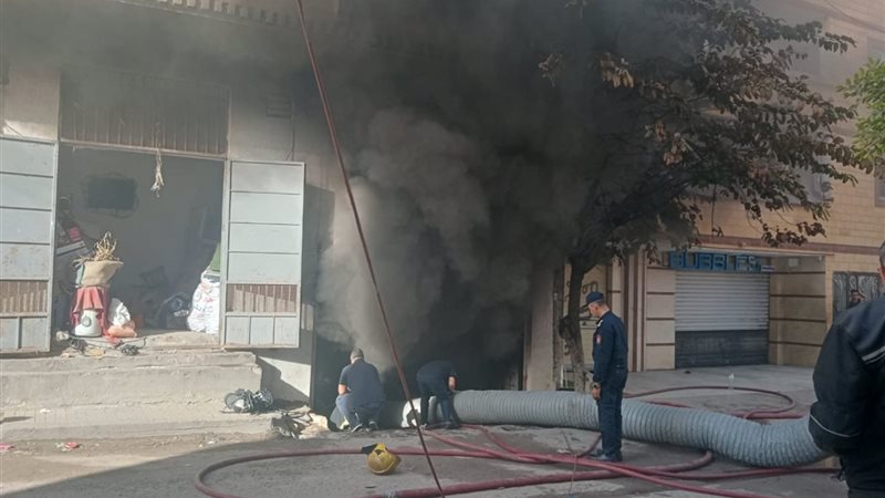 حريق هائل في جراج