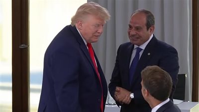  ترحيب كبير بين الرئيس السيسي وترامب على هامش قمة G7