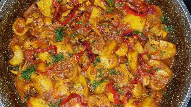 طاجن السيبيا بالخضار