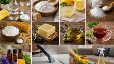 مواد من الطبيعة لتنظيف الأثاث والمفروشات بدلًا من المنظفات الجاهزة