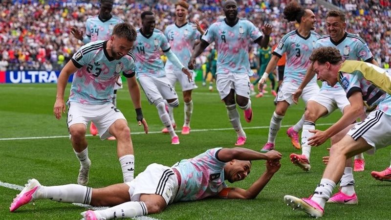 فرحة لاعبي بلجيكا