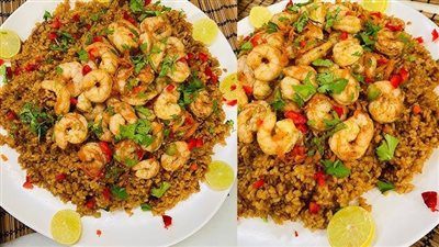 طريقة عمل الأرز بالجمبري، مميز وسهل التحضير 
