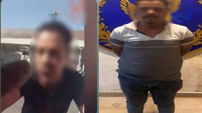 سقوط سائق ميكروباص بتهمة سب قائد سيارة والتلويح بإشارات خادشة بالتجمع (فيديو)