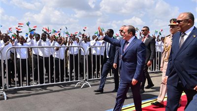 شاهد وصول الرئيس السيسي إلى تنزانيا 