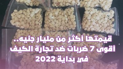 قيمتها أكثر من مليار جنيه.. أقوى 7 ضربات ضد تجارة الكيف في بداية 2022 | إنفوجراف