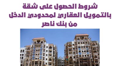شروط الحصول على شقة بالتمويل العقاري لمحدودي الدخل من بنك ناصر | فيديوجراف 