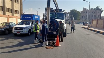 تطهير بالوعات أمطار شوارع الجيزة | صور