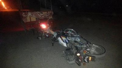 مصرع شاب في انقلاب دراجة بخارية أمام قرية البرج ببني سويف