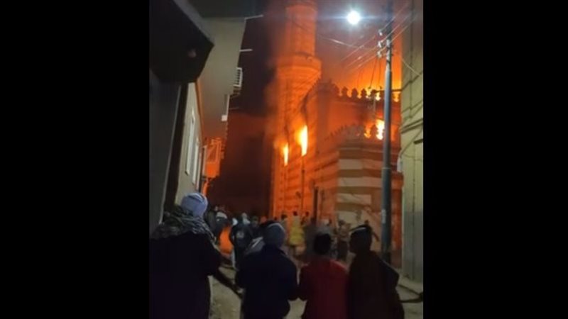 حريق مسجد علم الدين