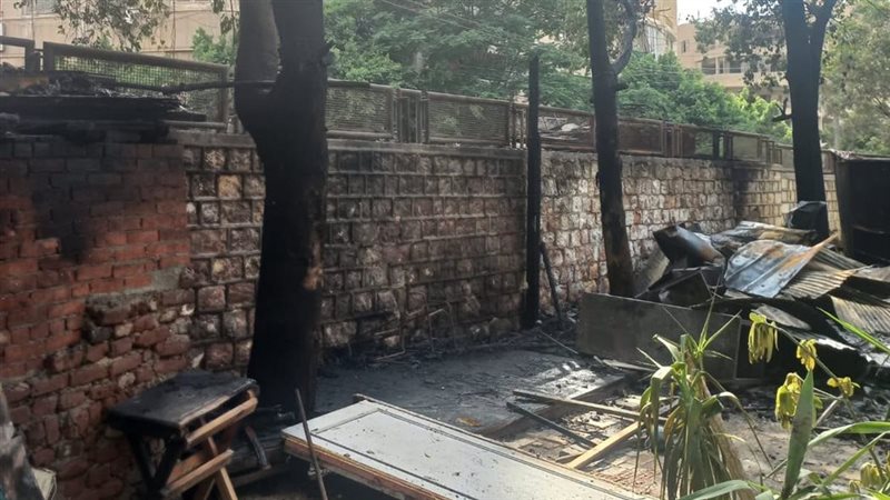 حريق محدود فى استراحة
