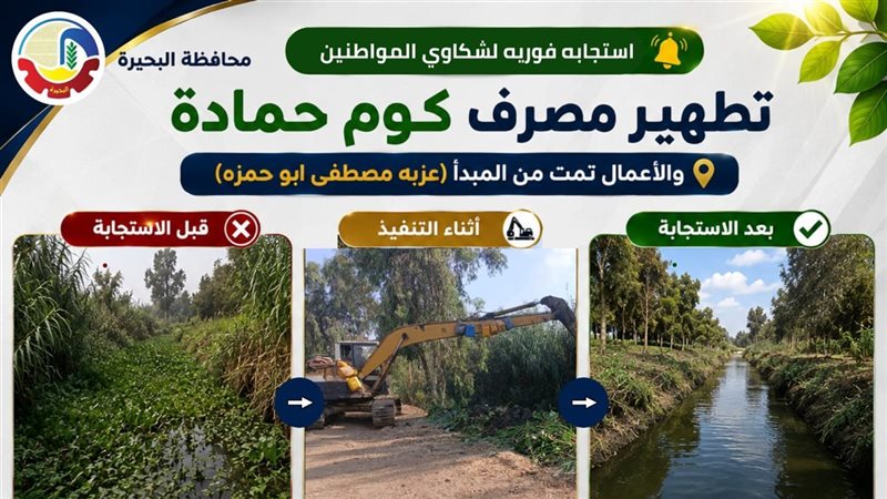 تطهير مصرف كوم حمادة