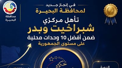 مركزا شبراخيت وبدر ضمن أفضل 10 وحدات محلية على مستوى الجمهورية