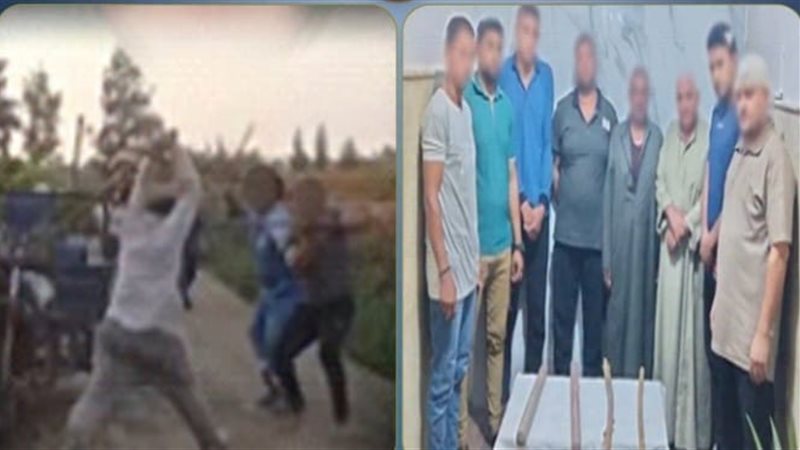 مشاجرة بالعصي بسبب
