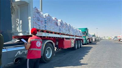 من مصر إلى غزة، الهلال الأحمر يطلق قافلة مساعدات ضخمة تحمل 2741 طنًا  
