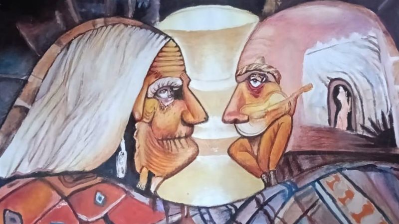 إحدى لوحات معرض طلبة
