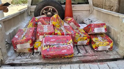 ضبط 1140 قطعة جيلي حلويات اطفال فاسدة قبل بيعها بالفيوم