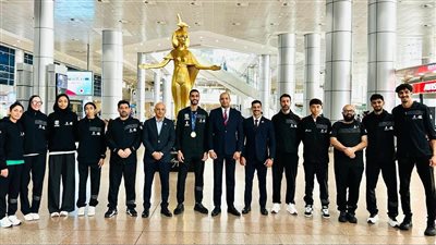 بعد ذهبية كوريا الجنوبية.. استقبال حافل لبعثة منتخب التايكوندو 