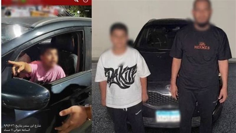 طالب يقود سيارة بالقاهرة