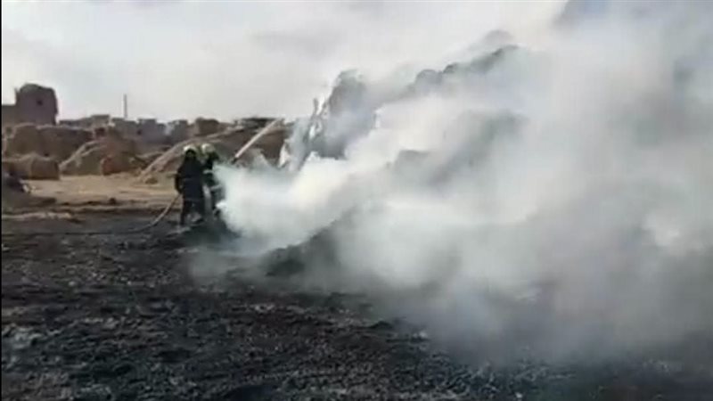 حريق في شونة قش بدكرنس،