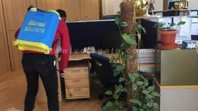 انتهاء أعمال تطهير وتعقيم مركز تحديث الصناعة | صور