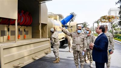السيسي يتفقد أجهزة ومعدات التطهير والتعقيم المطورة من الإنتاج الحربي |صور