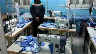 ضبط 150 ألف كمامة طبية غير صالحة للاستخدام بداخل مصنع غير مرخص بالحوامدية