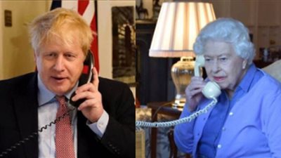 الملكة إليزابيث تتواصل هاتفياً مع رئيس الوزراء البريطاني من داخل العزل | صور