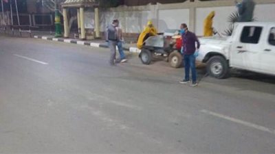 الوادي الجديد تعقم المدن والشوارع خلال حظر التجول | صور