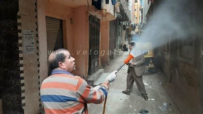 محافظ كفر الشيخ يتابع أعمال الرش والتطهير بالقنطرة لمواجهة كورونا