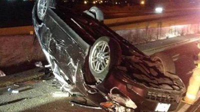 مصرع شخص وإصابة آخر في انقلاب سيارة أعلى طريق العين السخنة 