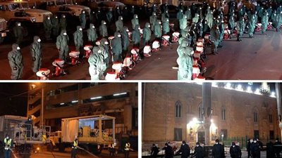 القوات المسلحة تعقم ميدان العتبة وحي الموسكي ومنطقة الأسواق