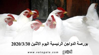 بورصة الدواجن الرئيسية اليوم الاثنين 2020/3/30